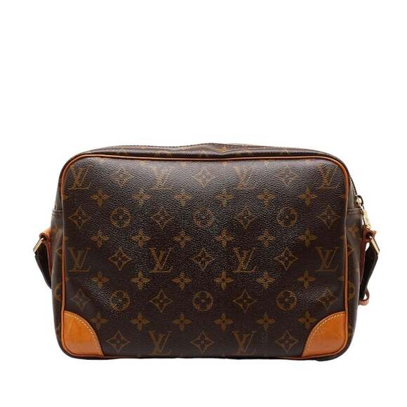 LOUIS VUITTON Authentic Brown Monogram Leather Shoulder Bag